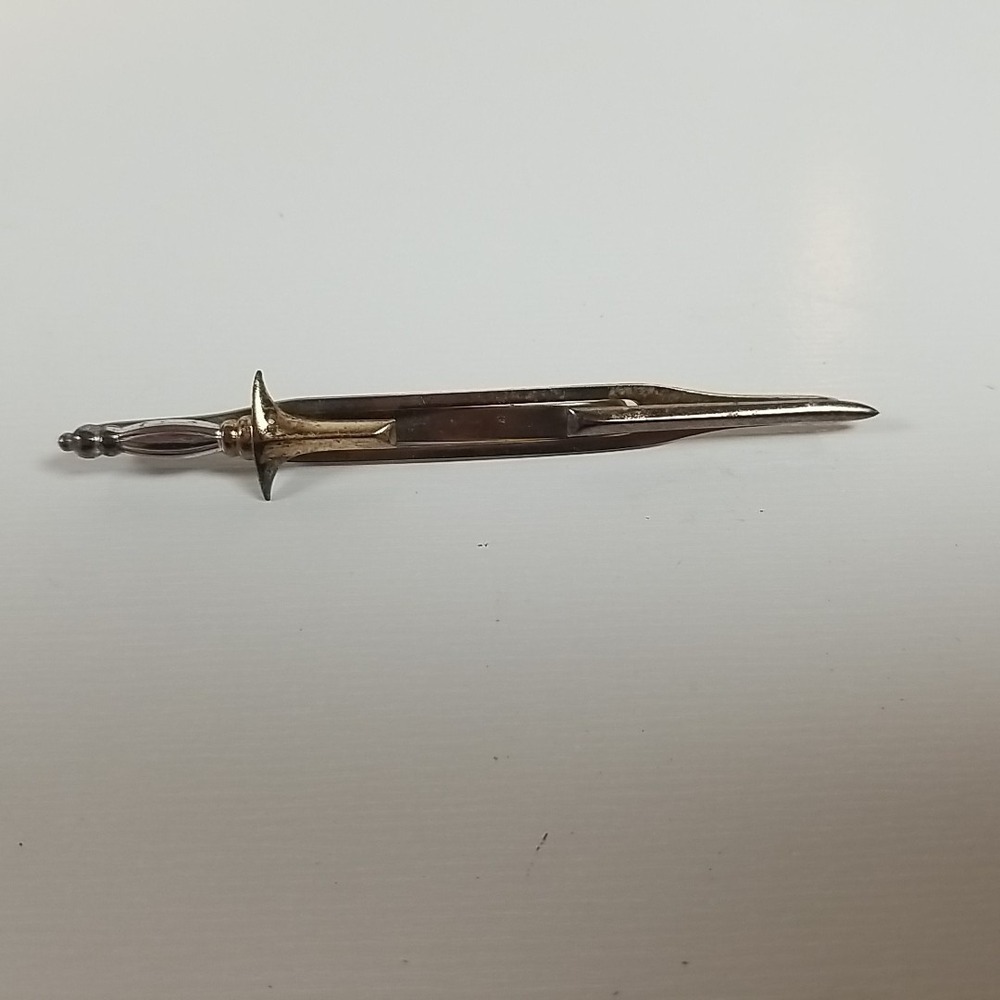 Cavalry Officer Broad Sword Vintage SWANK Tie Bar Clip Ceremonial Dress